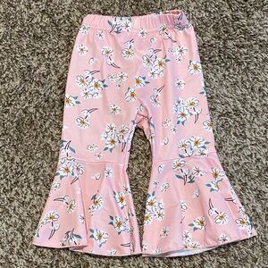 Floral Pink Kids Flared Bottoms